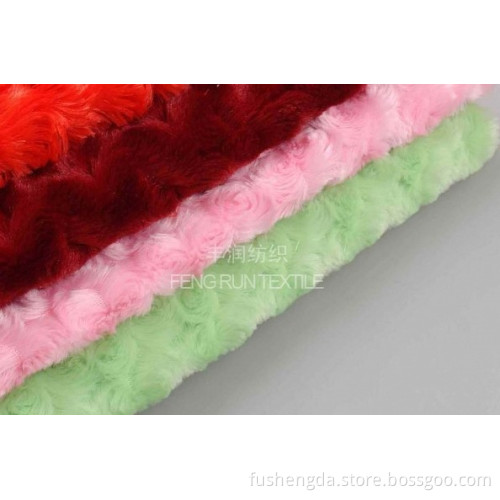 Luxury Faux Fur Mink Plush Fabric Rose Design (Fengrun--002)